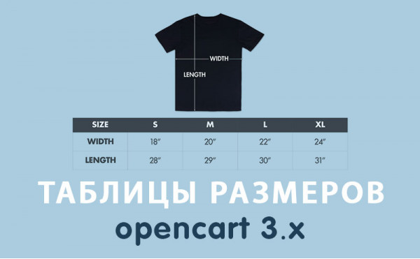 Скачать Модуль Таблицы размеров Opencart 3.0
